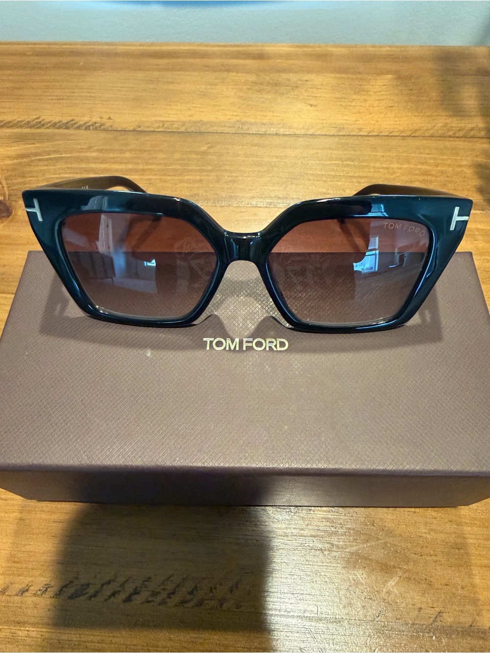 Tom Ford Black Frame Sunglasses with Brown Lenses